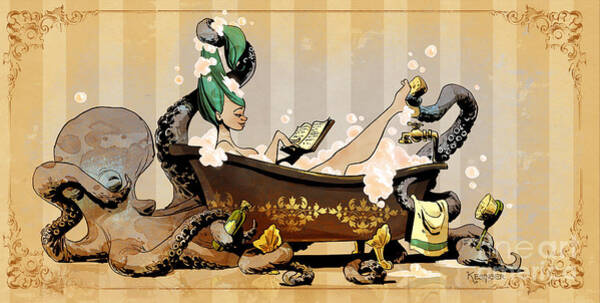 Octopus Bath Time Poster
