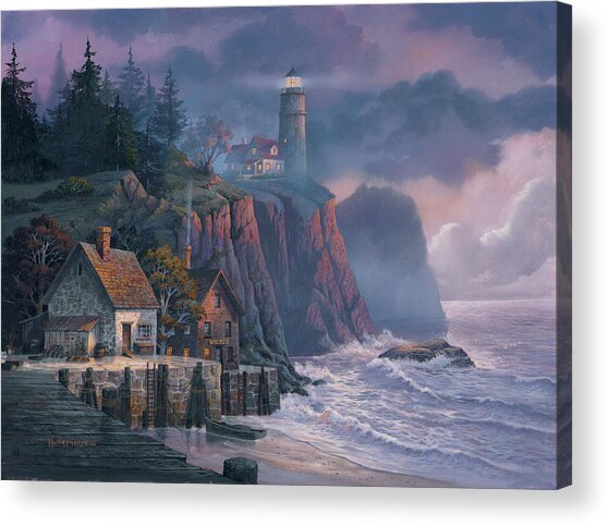 Lighthouse Overlooking Coastal Cliffs Acrylic Print