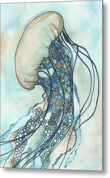 Elegant Jellyfish Underwater Metal Print