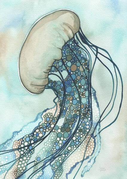 Elegant Jellyfish Underwater Poster