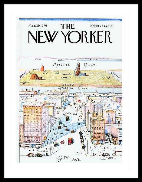 NYC View with Exaggerated Perspective Framed Print