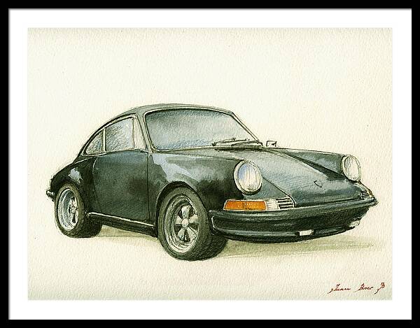 Classic Black Car Portrait Framed Print