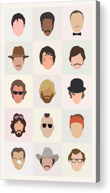 Minimalist Iconic Faces Grid Acrylic Print